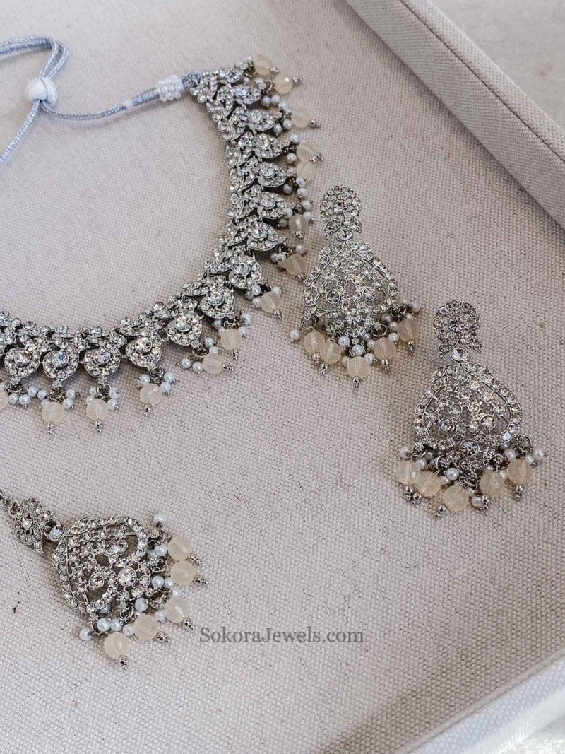 Mehak Silver Necklace sets - SOKORA JEWELSMehak Silver Necklace sets