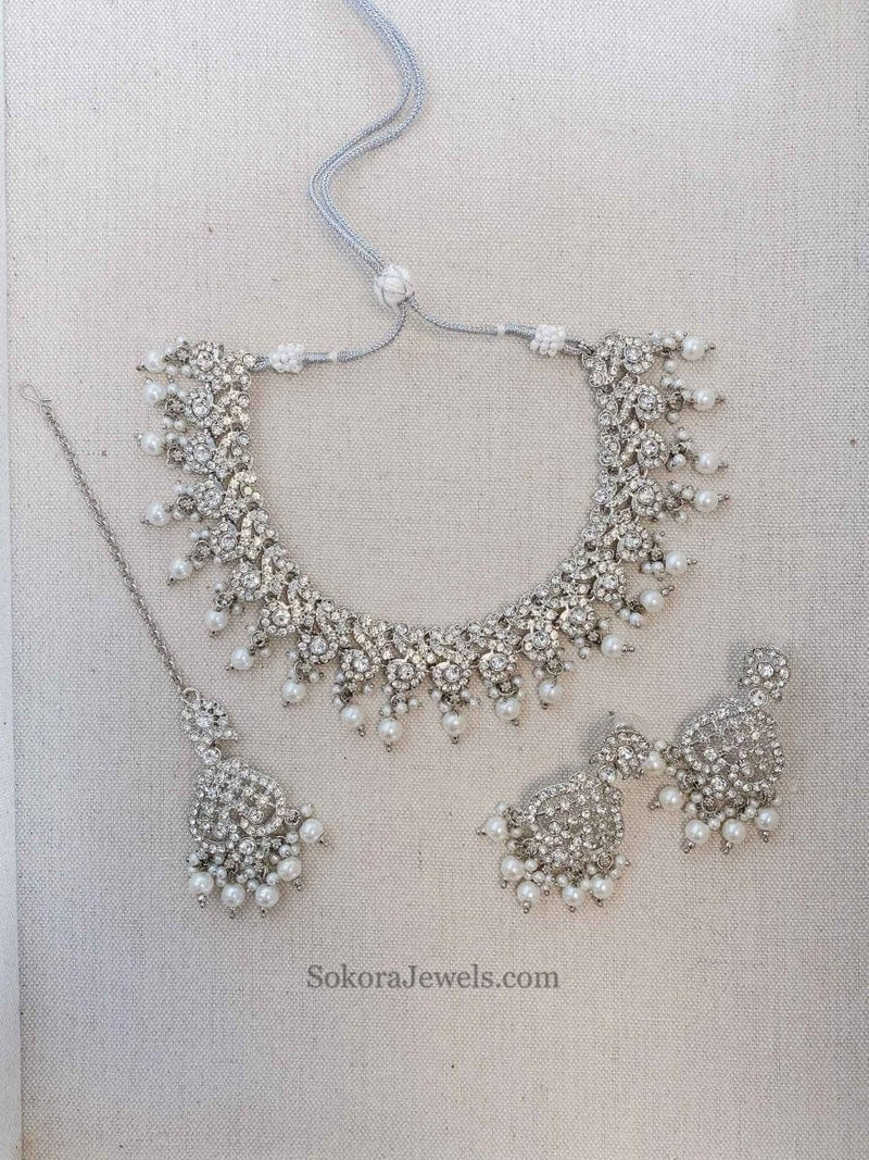 Mehak Silver Necklace sets - SOKORA JEWELSMehak Silver Necklace sets