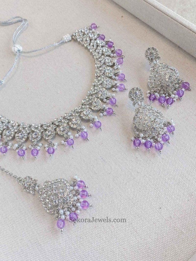 Mehak Silver Necklace sets - SOKORA JEWELSMehak Silver Necklace sets