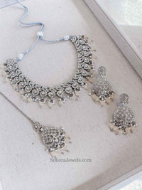 Mehak Silver Necklace sets - SOKORA JEWELSMehak Silver Necklace sets