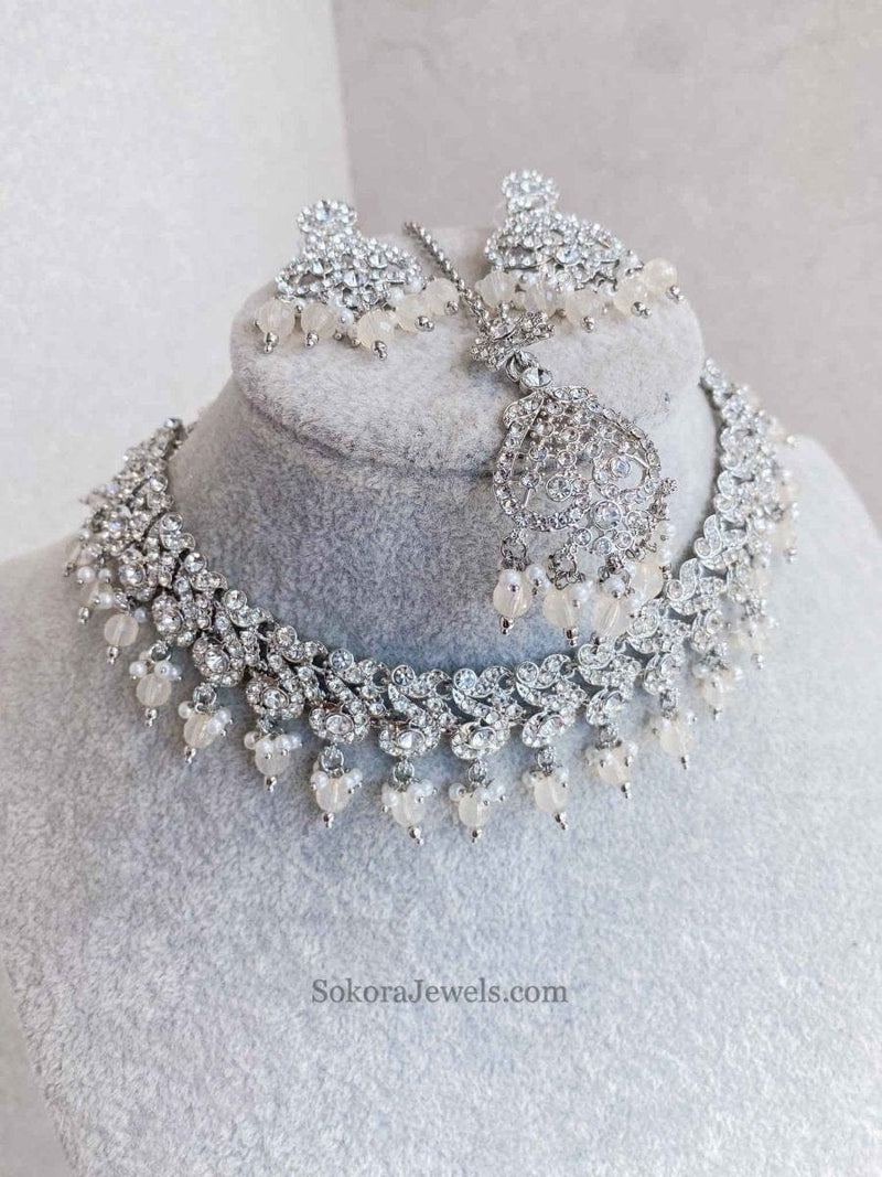 Mehak Silver Necklace sets - SOKORA JEWELSMehak Silver Necklace sets