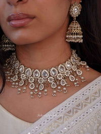 Mehnaz Necklace Set - Clear - SOKORA JEWELSMehnaz Necklace Set - Clear
