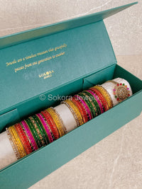 Mehreen Bangles & Tikka Box Set - Multicolour - SOKORA JEWELSMehreen Bangles & Tikka Box Set - Multicolour