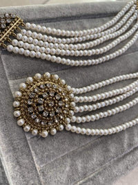 Mehreen Earrings & Tikka set - Clear - SOKORA JEWELSMehreen Earrings & Tikka set - Clear