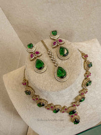 Mehrunisa Emerald & Ruby Bridal Necklace Set - SOKORA JEWELSMehrunisa Emerald & Ruby Bridal Necklace SetNECKLACE SETS