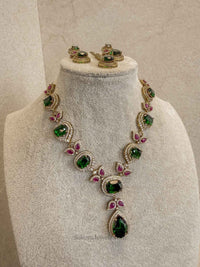 Mehrunisa Emerald & Ruby Bridal Necklace Set - SOKORA JEWELSMehrunisa Emerald & Ruby Bridal Necklace SetNECKLACE SETS