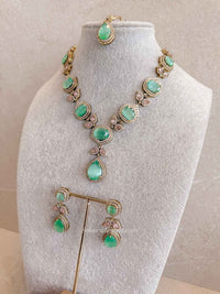 Mehrunisa Mint & Pink Bridal Necklace Set - SOKORA JEWELSMehrunisa Mint & Pink Bridal Necklace SetNECKLACE SETS