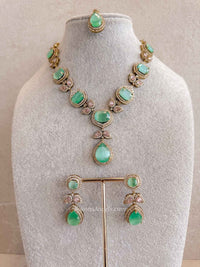 Mehrunisa Mint & Pink Bridal Necklace Set - SOKORA JEWELSMehrunisa Mint & Pink Bridal Necklace SetNECKLACE SETS