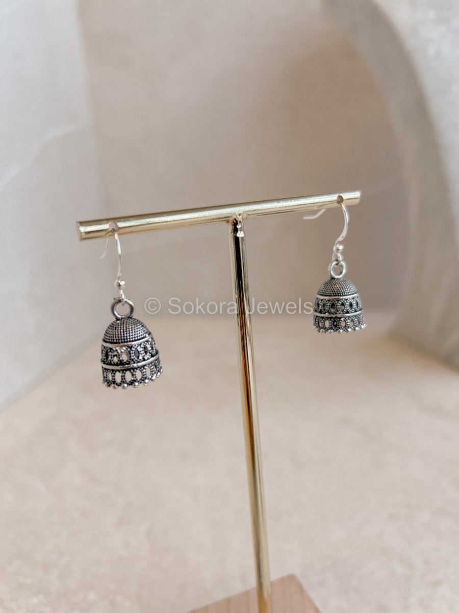 Micro Baby Oxidised Jhumkas - SOKORA JEWELSMicro Baby Oxidised Jhumkas