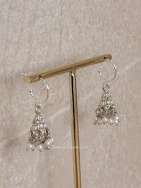 Micro Silver Jhumka Earrings - SOKORA JEWELSMicro Silver Jhumka Earrings