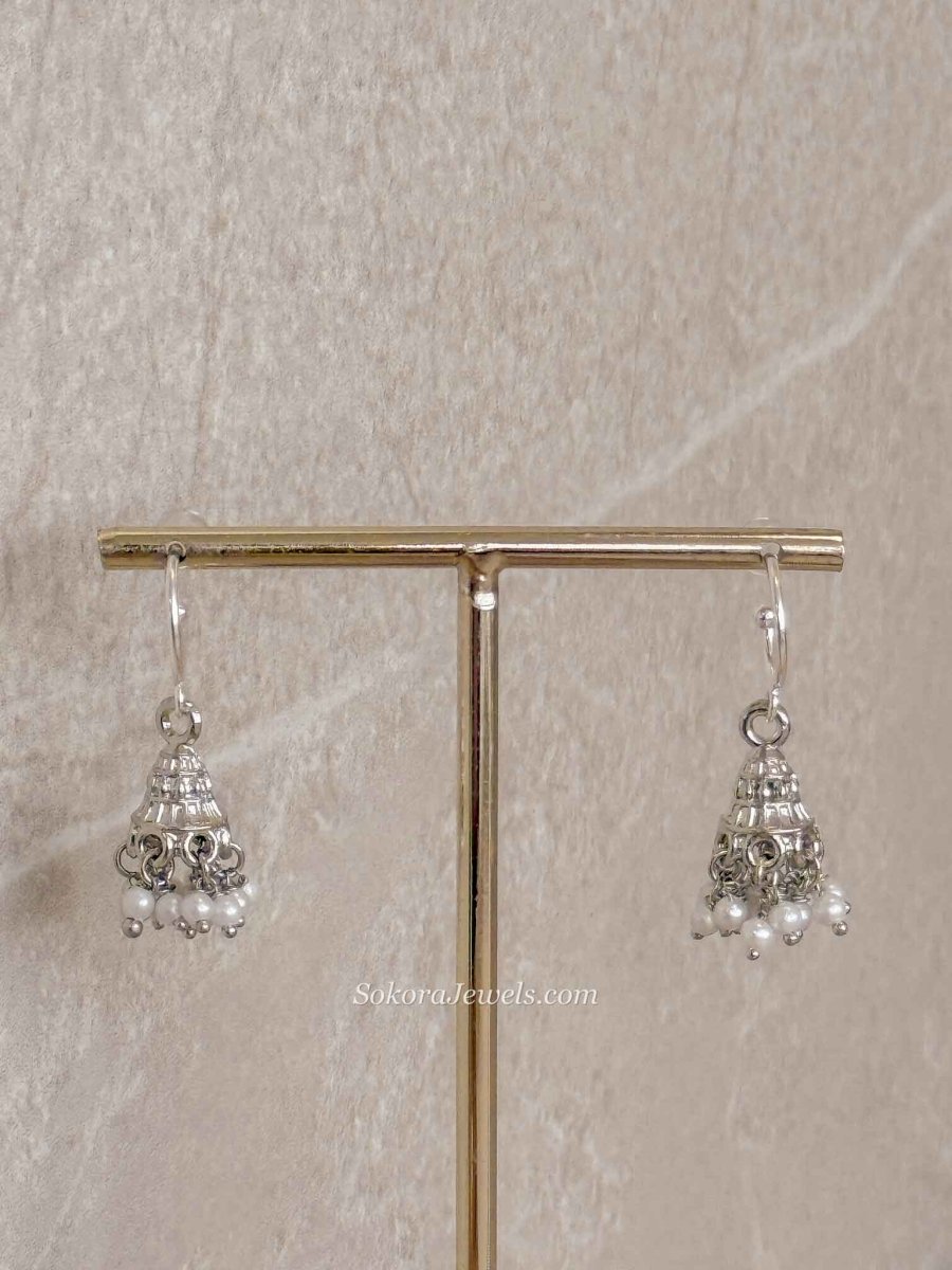Micro Silver Jhumka Earrings - SOKORA JEWELSMicro Silver Jhumka Earrings