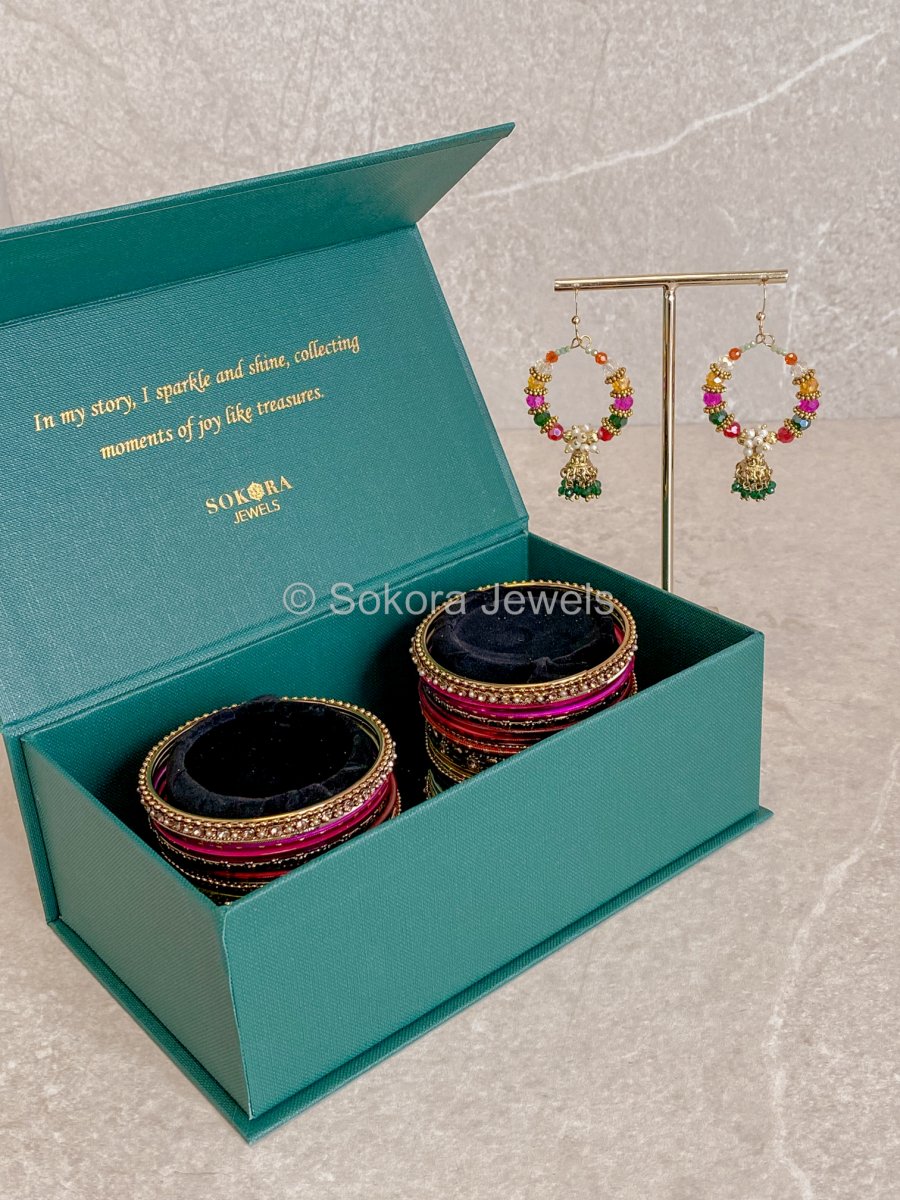 Midi Bangle & Jhumka set - Mehndi Night - SOKORA JEWELSMidi Bangle & Jhumka set - Mehndi NightBANGLES