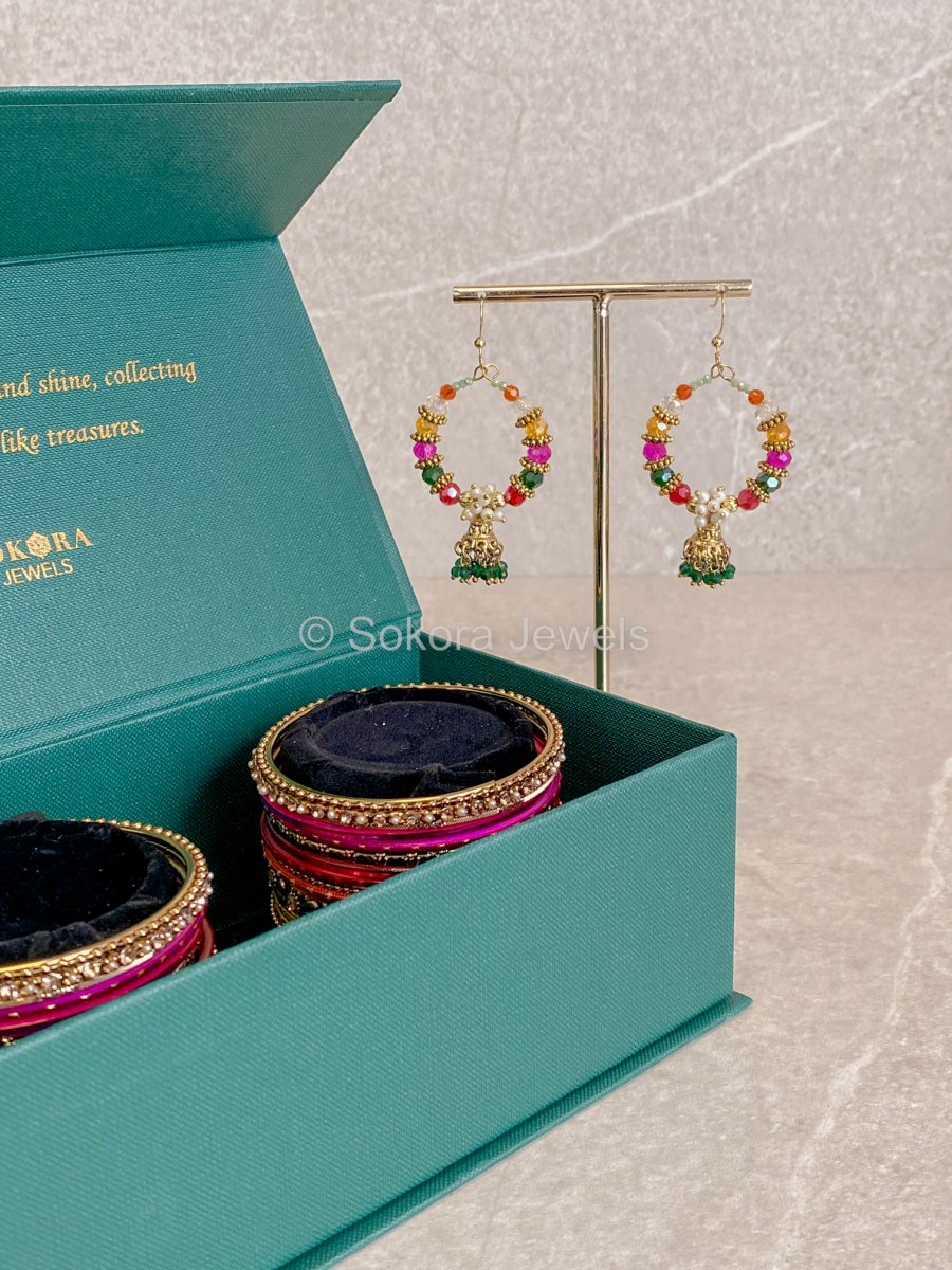 Midi Bangle & Jhumka set - Mehndi Night - SOKORA JEWELSMidi Bangle & Jhumka set - Mehndi NightBANGLES