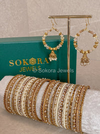 Midi Bangle & Jhumka set - Moon Shimmer - SOKORA JEWELSMidi Bangle & Jhumka set - Moon ShimmerBANGLES