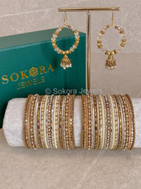 Midi Bangle & Jhumka set - Moon Shimmer - SOKORA JEWELSMidi Bangle & Jhumka set - Moon ShimmerBANGLES