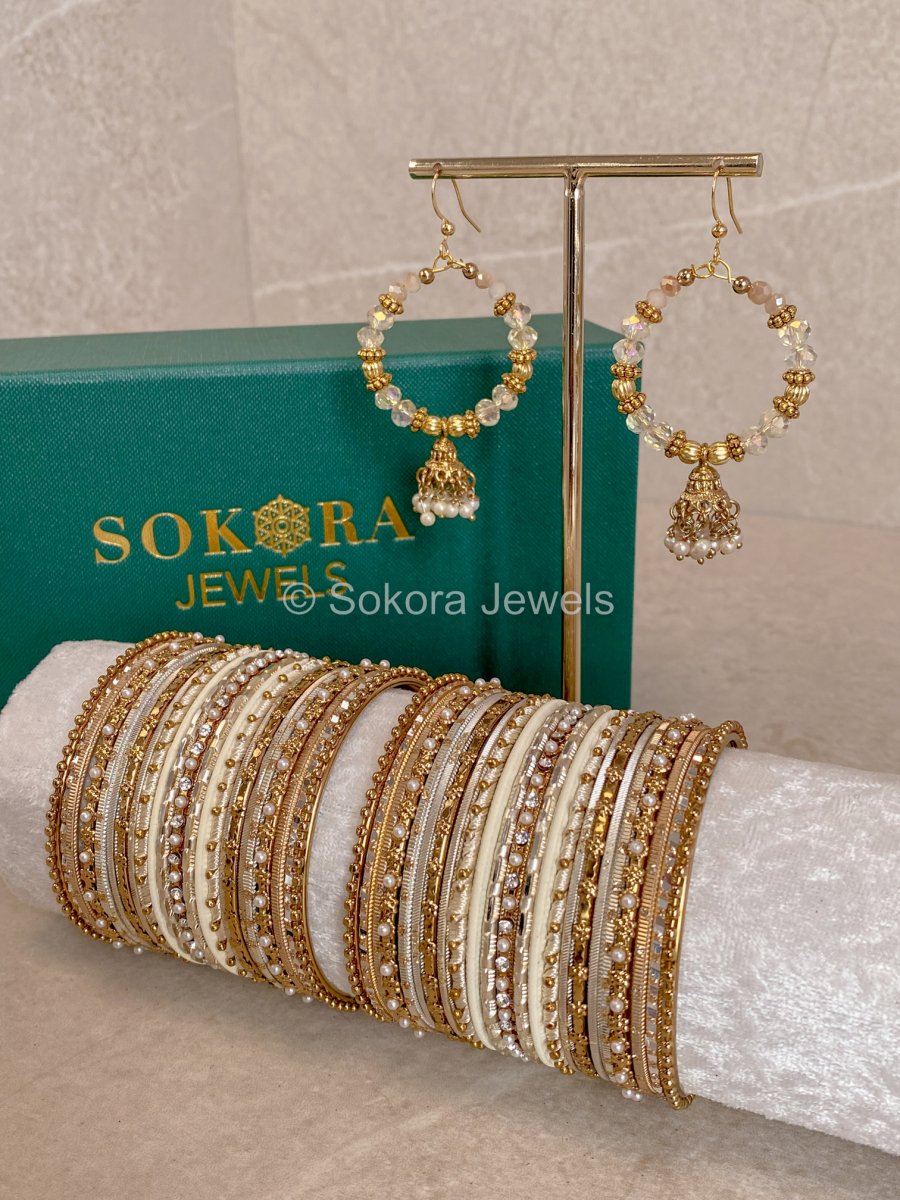 Midi Bangle & Jhumka set - Moon Shimmer Mini - SOKORA JEWELSMidi Bangle & Jhumka set - Moon Shimmer MiniBANGLES