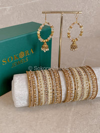 Midi Bangle & Jhumka set - Moon Shimmer Mini - SOKORA JEWELSMidi Bangle & Jhumka set - Moon Shimmer MiniBANGLES