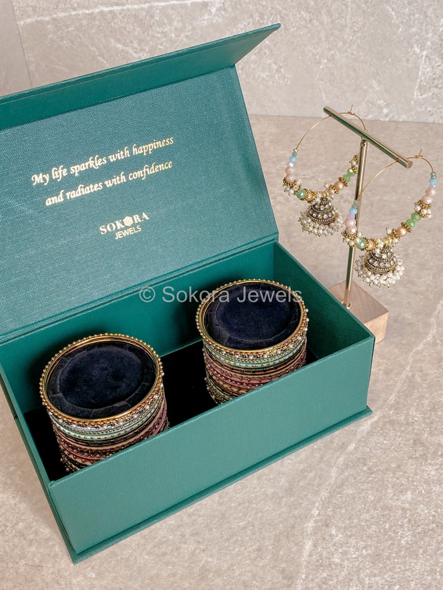 Midi Bangle & Jhumka set - Pastels - SOKORA JEWELSMidi Bangle & Jhumka set - PastelsBANGLES