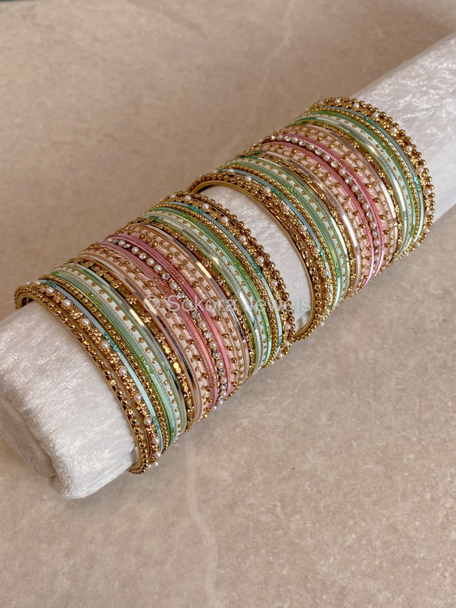 Midi Bangle & Jhumka set - Pastels - SOKORA JEWELSMidi Bangle & Jhumka set - PastelsBANGLES