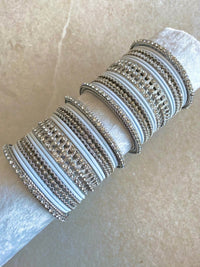 Midi Sparkling Silver Bangle Set - 3 Colour Options - SOKORA JEWELSMidi Sparkling Silver Bangle Set - 3 Colour OptionsBANGLES