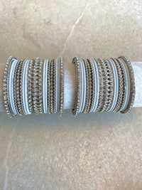 Midi Sparkling Silver Bangle Set - 3 Colour Options - SOKORA JEWELSMidi Sparkling Silver Bangle Set - 3 Colour OptionsBANGLES