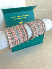 Midi Sparkling Silver Bangle Set - 3 Colour Options - SOKORA JEWELSMidi Sparkling Silver Bangle Set - 3 Colour OptionsBANGLES