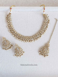 Mila Small Antique Gold Necklace Set - SOKORA JEWELSMila Small Antique Gold Necklace Set