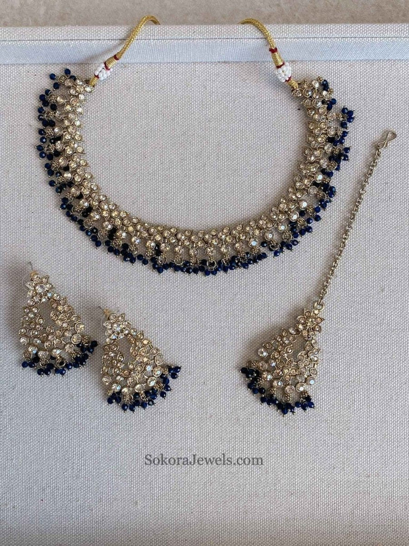 Mila Small Antique Gold Necklace Set - SOKORA JEWELSMila Small Antique Gold Necklace Set