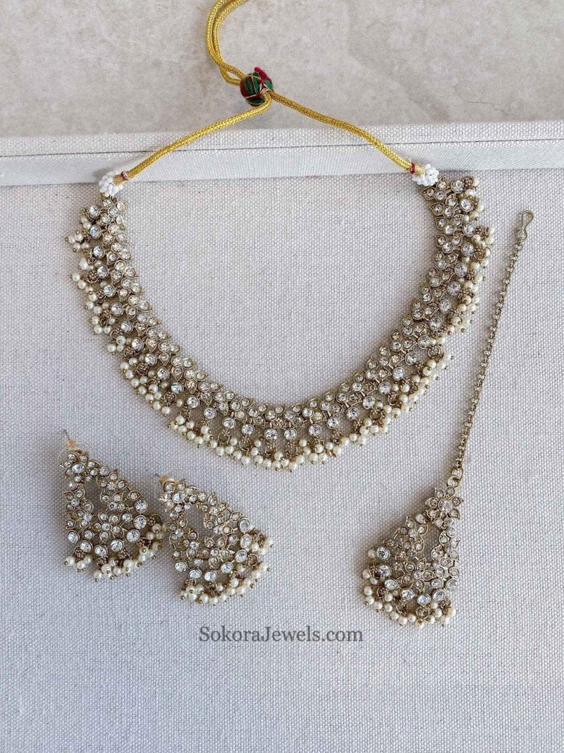 Mila Small Clear Necklace Set - SOKORA JEWELSMila Small Clear Necklace Set