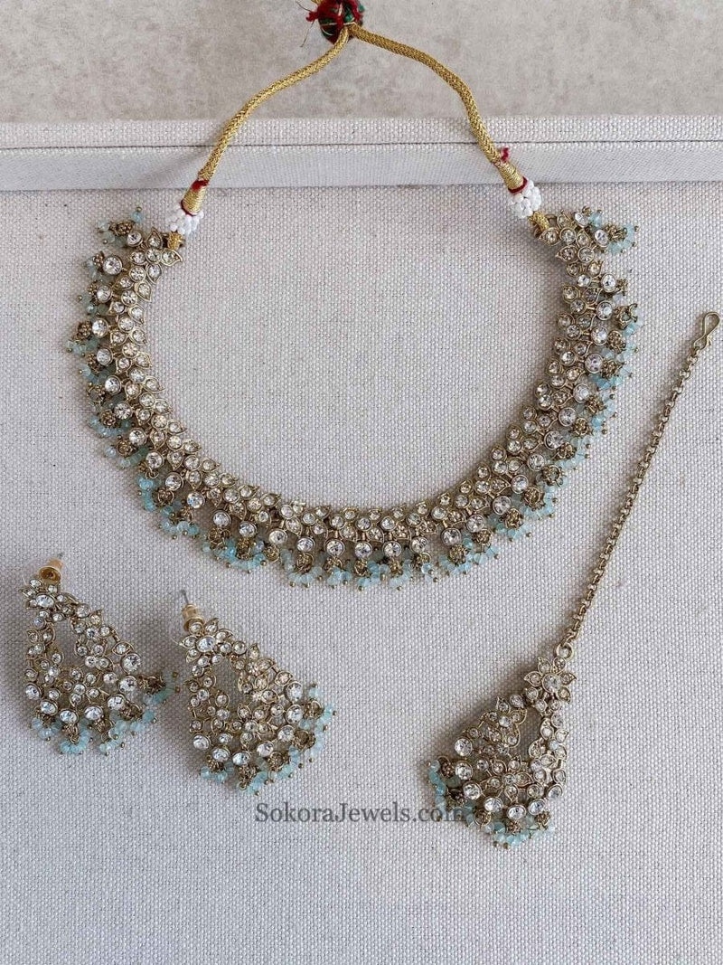 Mila Small Clear Necklace Set - SOKORA JEWELSMila Small Clear Necklace Set