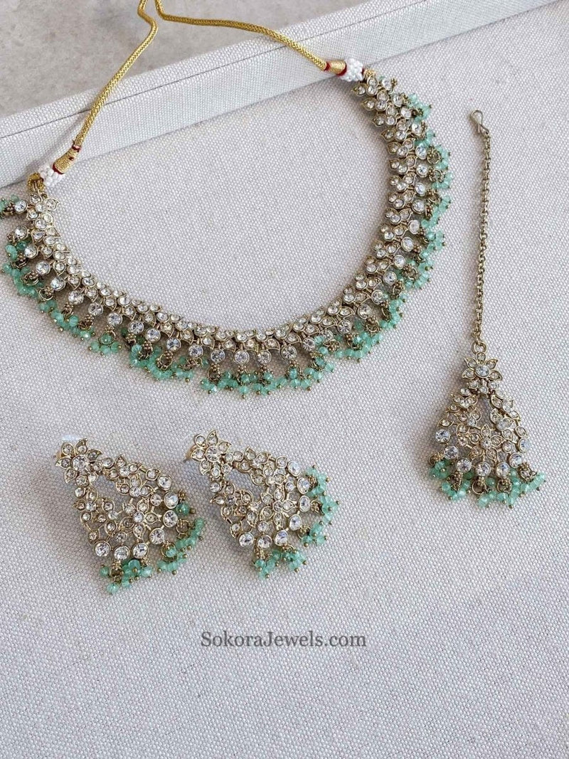 Mila Small Clear Necklace Set - SOKORA JEWELSMila Small Clear Necklace Set