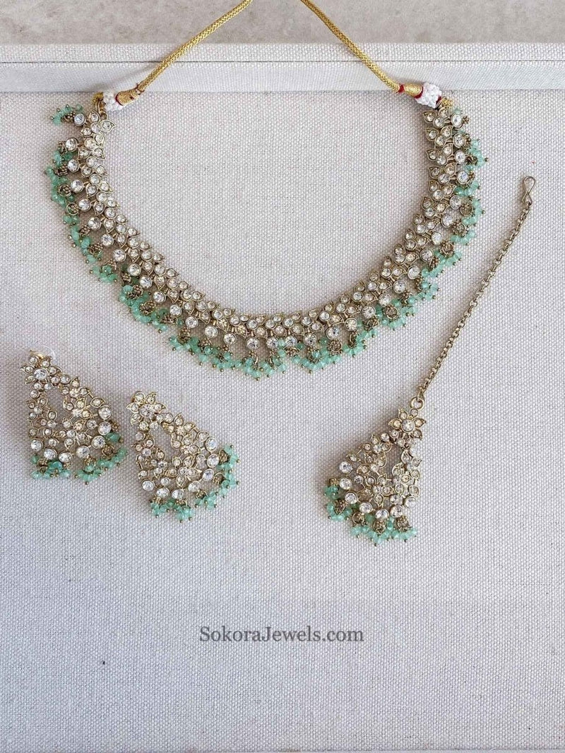 Mila Small Clear Necklace Set - SOKORA JEWELSMila Small Clear Necklace Set