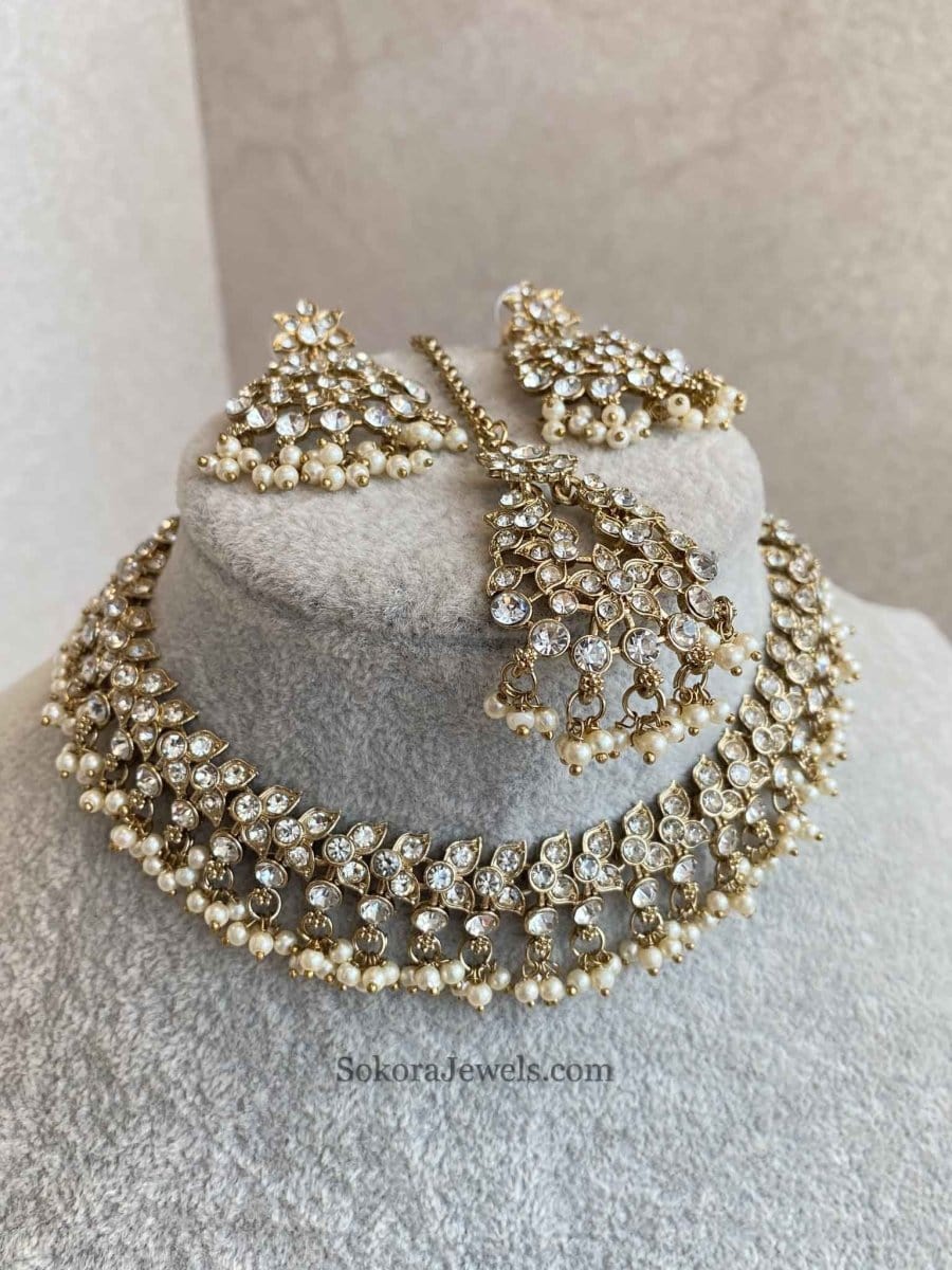 Mila Small Clear Necklace Set - SOKORA JEWELSMila Small Clear Necklace Set