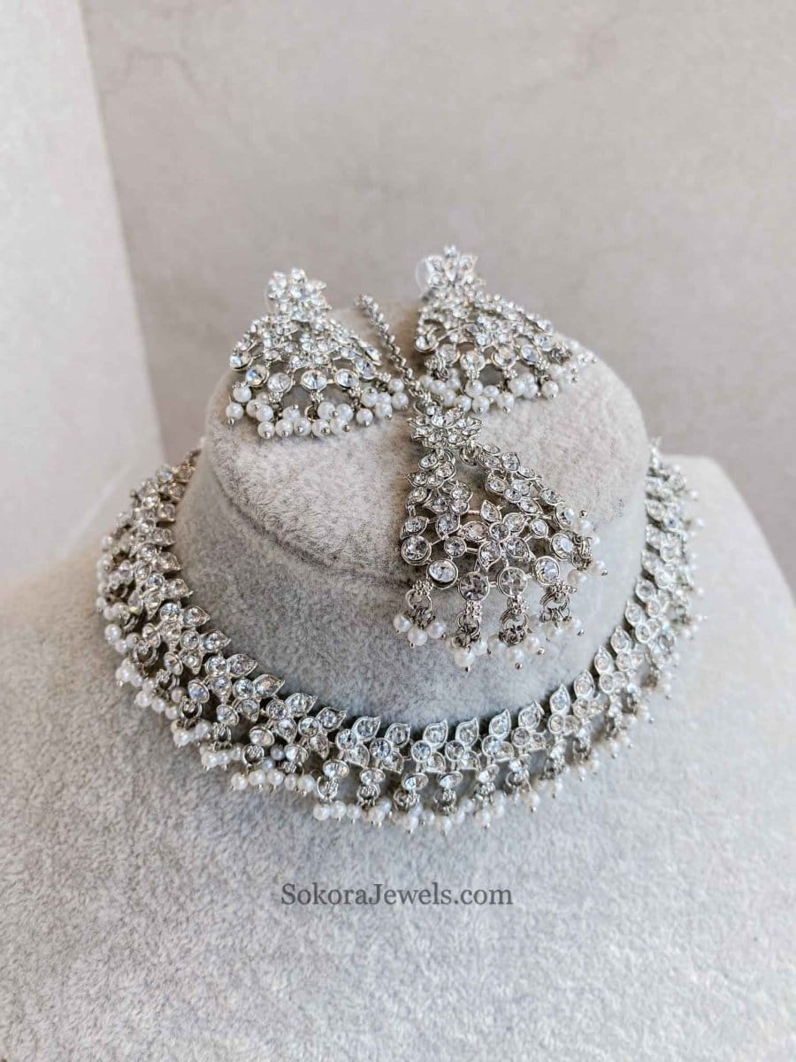 Mila Small Silver Necklace Set - SOKORA JEWELSMila Small Silver Necklace Set