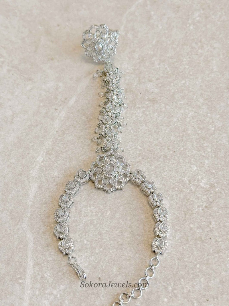 Millie Silver Diamante Hand Harness - SOKORA JEWELSMillie Silver Diamante Hand Harness