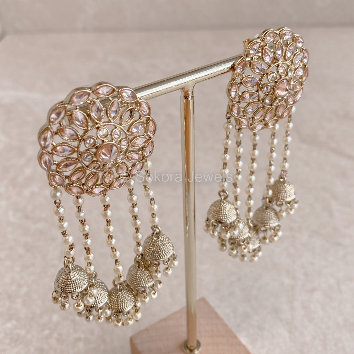 Mina Jhumka Tassel Earrings - SOKORA JEWELSMina Jhumka Tassel Earrings