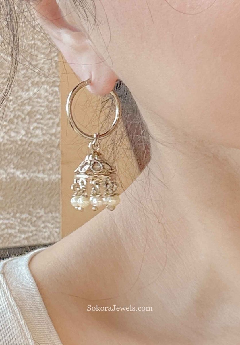 Mini Jhumka Hoops - SOKORA JEWELSMini Jhumka Hoops