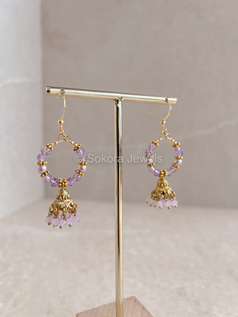 Mini Lilac Hoops - SOKORA JEWELSMini Lilac Hoops