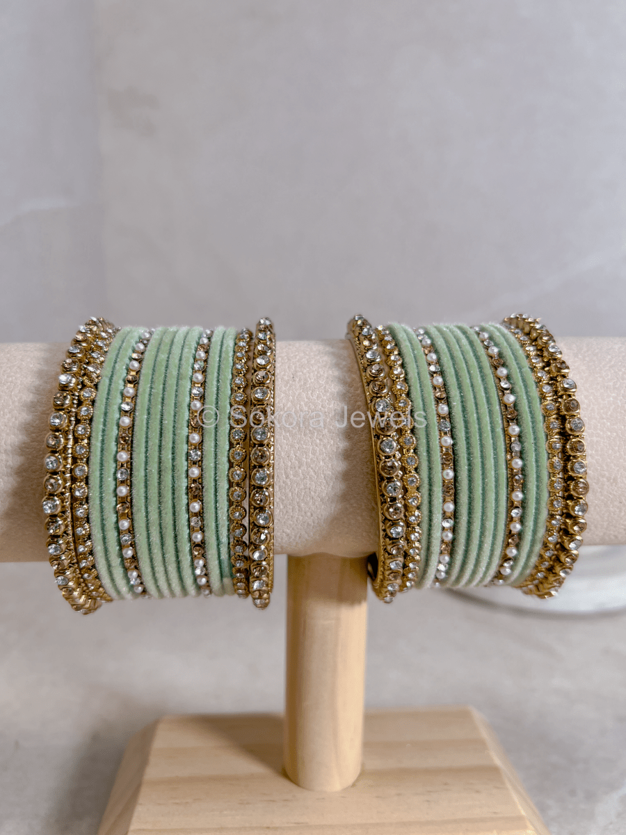 Mini Mint Velvet Bangle set - SOKORA JEWELSMini Mint Velvet Bangle setBANGLES