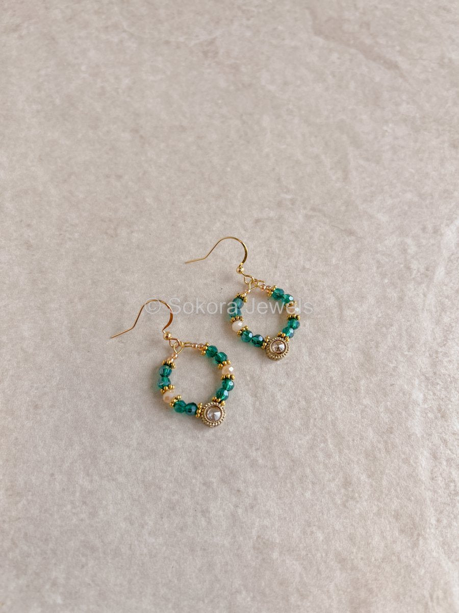 Mini Teal Hoops - SOKORA JEWELSMini Teal Hoops