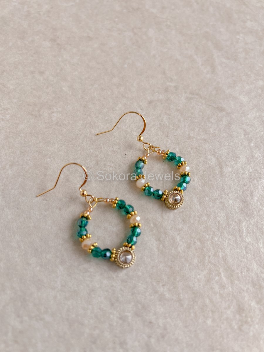 Mini Teal Hoops - SOKORA JEWELSMini Teal Hoops