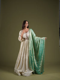 Mint Green Embellished Occasion Dupatta - SOKORA JEWELSMint Green Embellished Occasion Dupatta