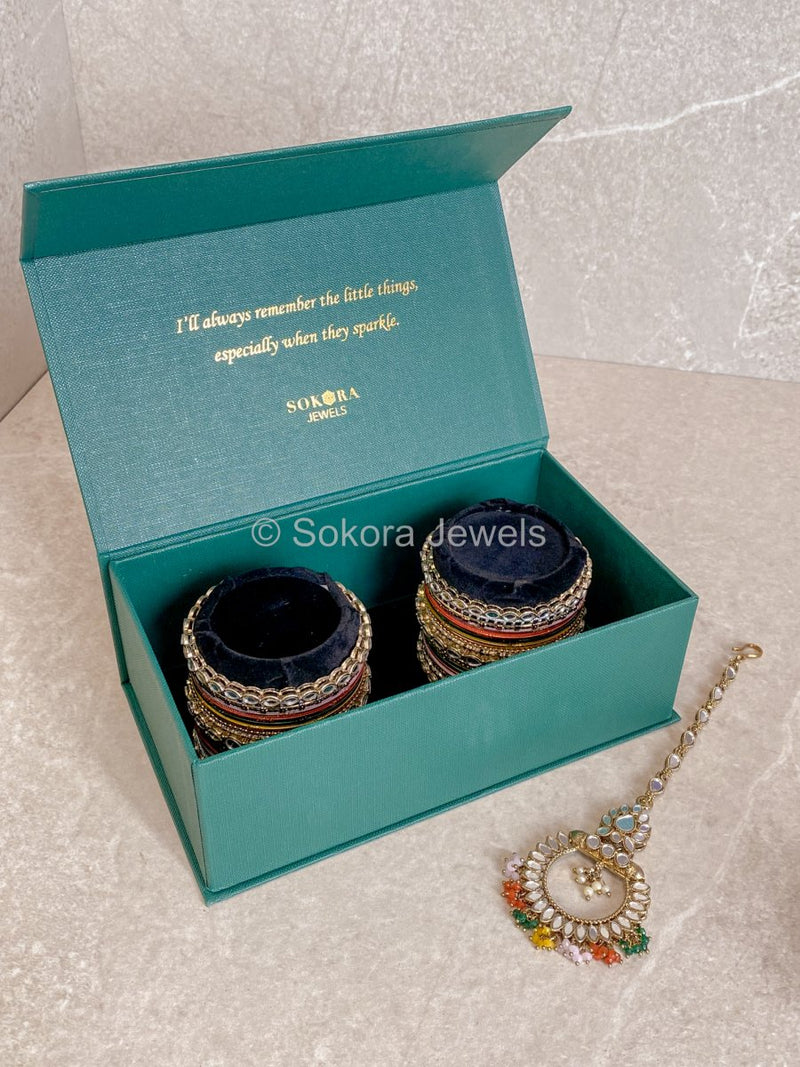 Mirabelle Bangles & Tikka Box Set - Multicolour - SOKORA JEWELSMirabelle Bangles & Tikka Box Set - Multicolour