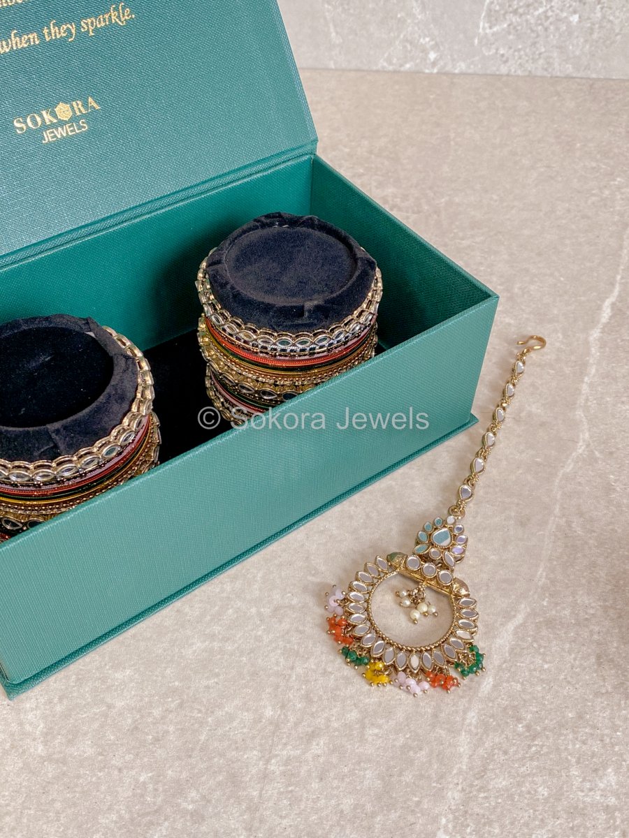 Mirabelle Bangles & Tikka Box Set - Multicolour - SOKORA JEWELSMirabelle Bangles & Tikka Box Set - Multicolour