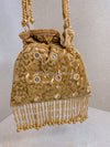 Mirror & Beaded Tassel Detail Bag - Gold - SOKORA JEWELSMirror & Beaded Tassel Detail Bag - Gold