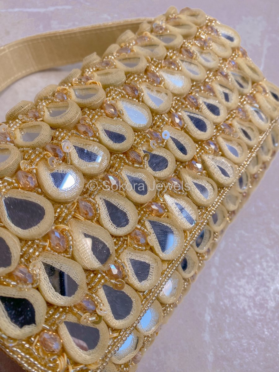 Mirror Detail Bag - Gold - SOKORA JEWELSMirror Detail Bag - Gold