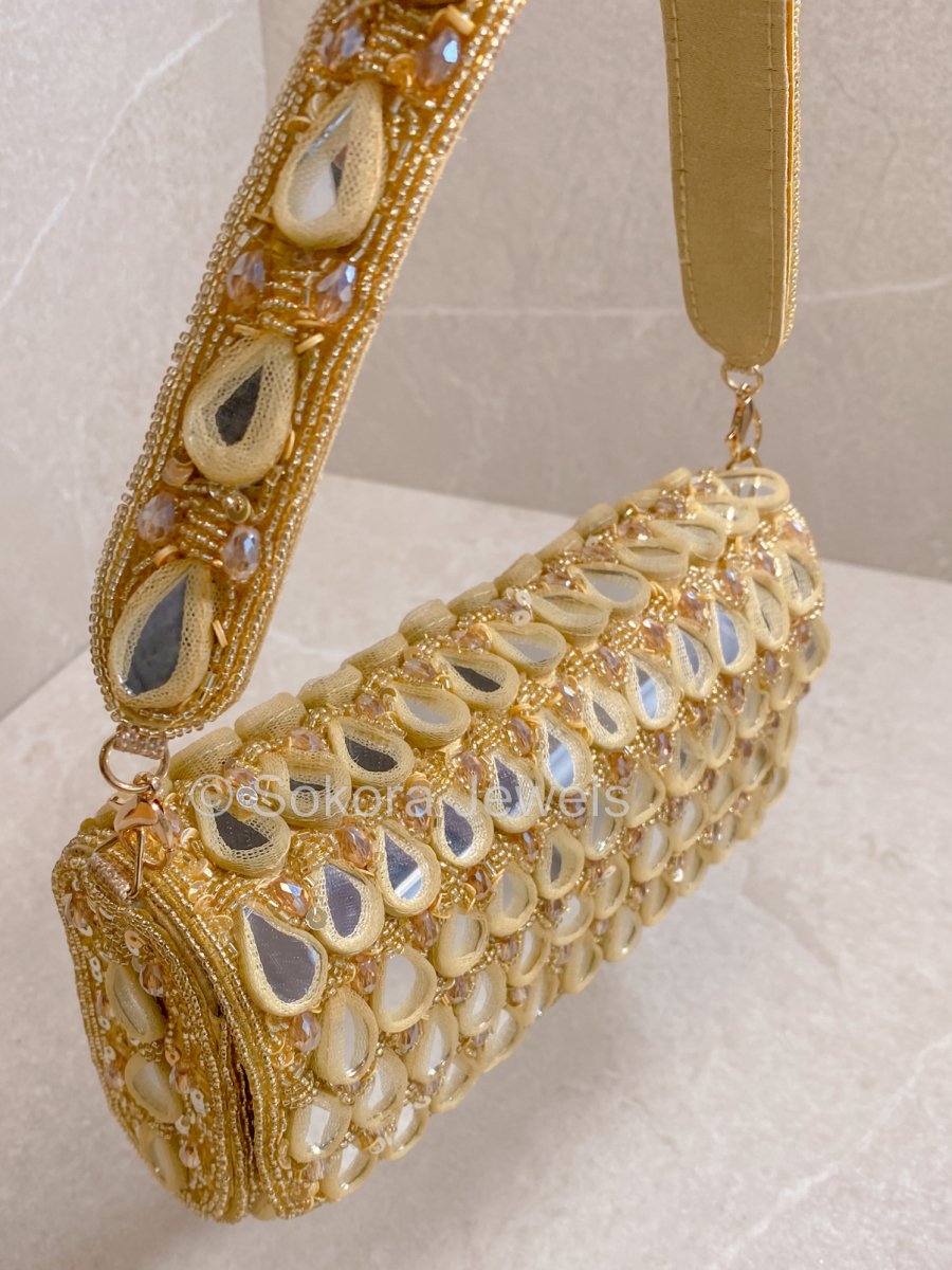 Mirror Detail Bag - Gold - SOKORA JEWELSMirror Detail Bag - Gold