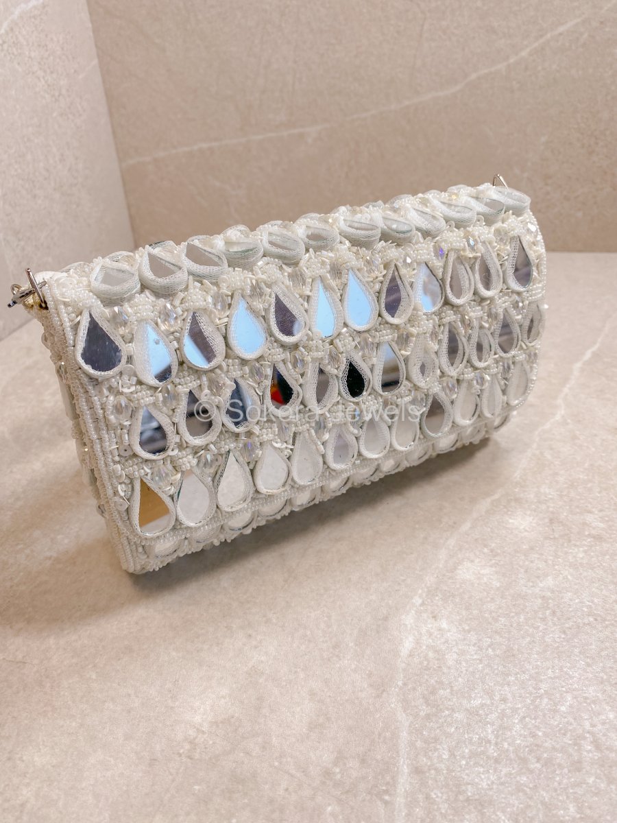 Mirror Detail Bag - White - SOKORA JEWELSMirror Detail Bag - White