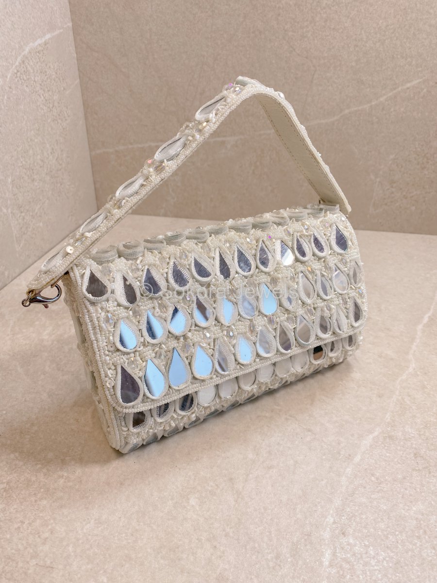 Mirror Detail Bag - White - SOKORA JEWELSMirror Detail Bag - White