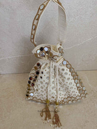 Mirror Detail Potli Bag - 3 Colour Options - SOKORA JEWELSMirror Detail Potli Bag - 3 Colour Options